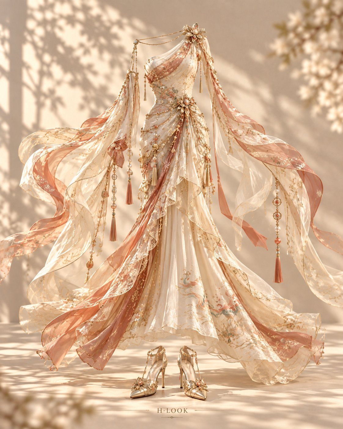 霓霞流金｜Gilded Celestial Veil（敦煌飞天礼服）