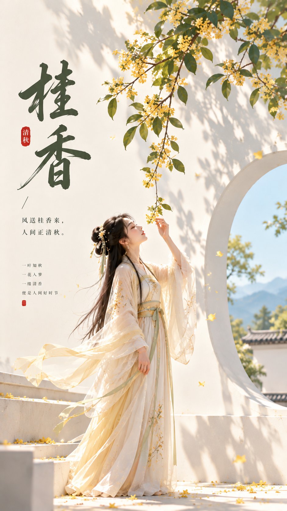 Image 2.5生成东方美学海报：桂香。
