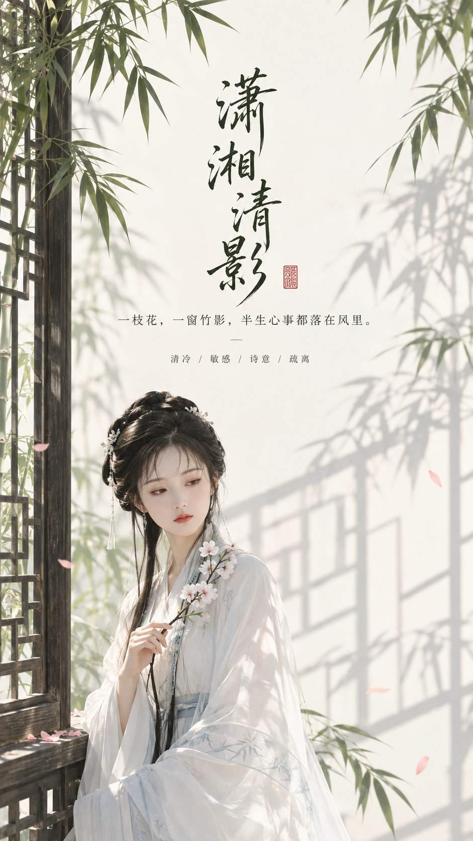 Image 2.5生成东方美学海报：潇湘清影。